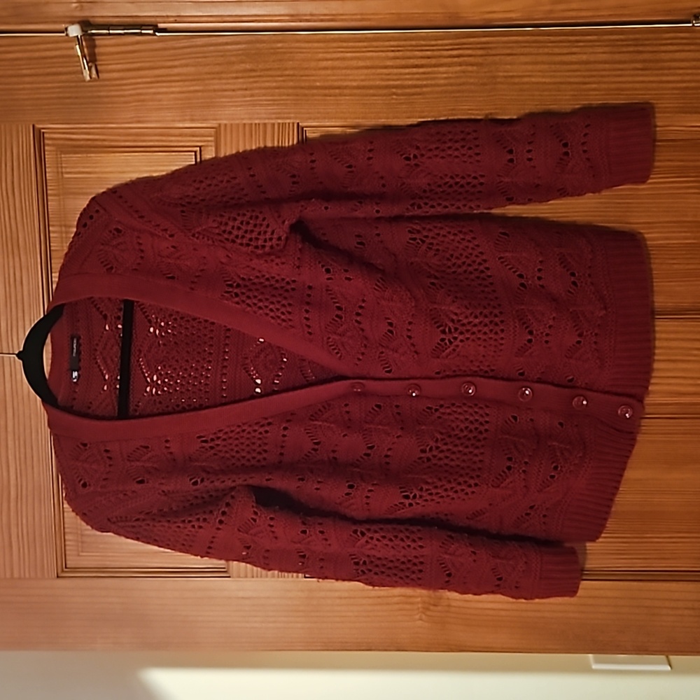 Red Sweater Cardigan